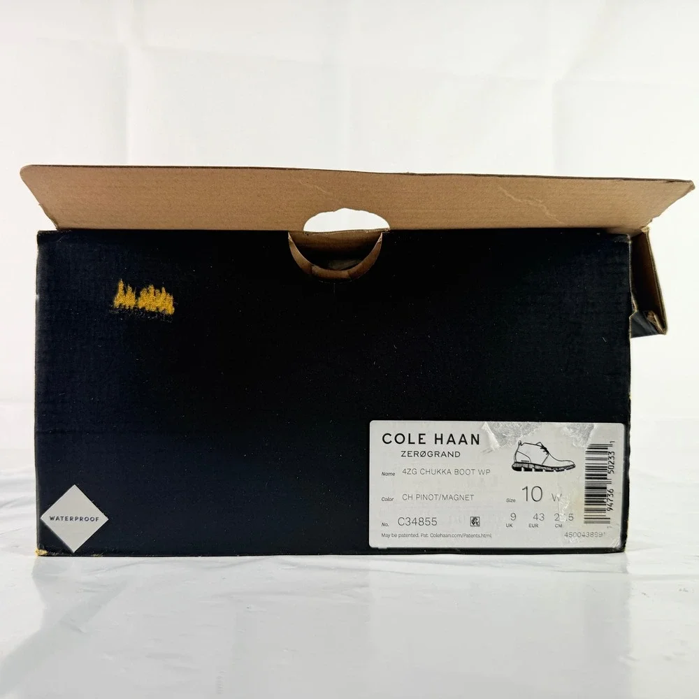 Cole Haan 4.ZERØGRAND Waterproof Chukka Boot Men's 10 W Pinot Magnet C34855
